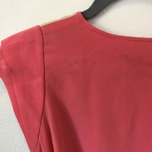 Dana‎ Maxx Women's 100% Silk Pink Tie-Belt Mini Dress Cutouts Barbie Core Size 2 - Picture 10 of 12